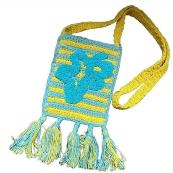 NWOT Free People Crochet Crossbody Purse - Picture 1 of 3